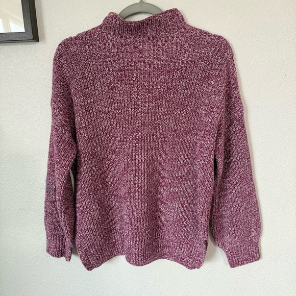 CUPCAKES AND CASHMERE shaker stitch funnel neck pink knit sweater Medium - Picture 6 of 6